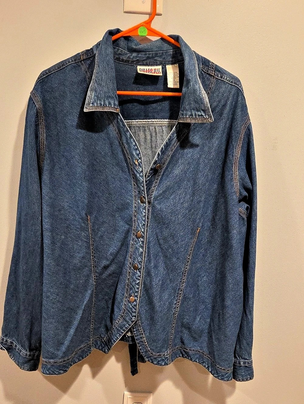163. Vintage Bill Blass Denim Jean Jacket Blue Size 3X